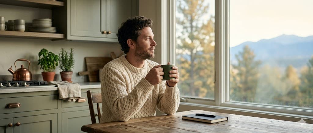 Couple reviewing financial documents during life transition
